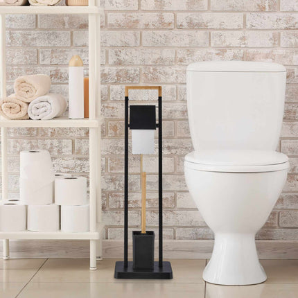 Toilet chair in bamboo and stainless steel