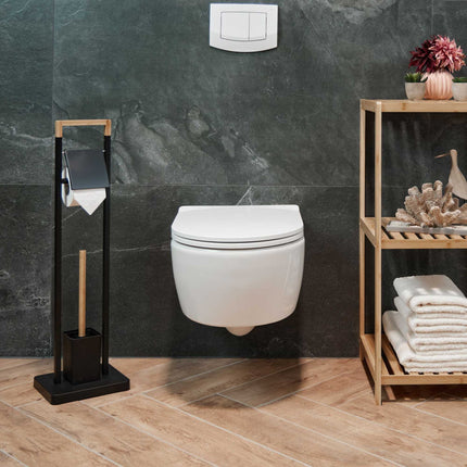 Toilet chair in bamboo and stainless steel
