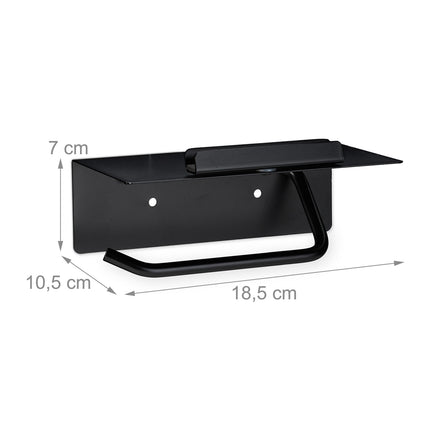 Toilet paper holder with shelf