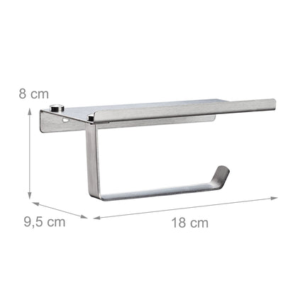 Toilet paper holder with shelf