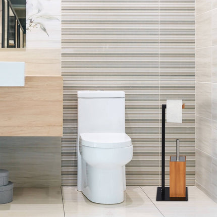 Toilet set bamboo &amp; metal