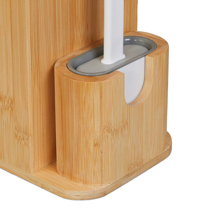 Toilet set in bamboo and plastic