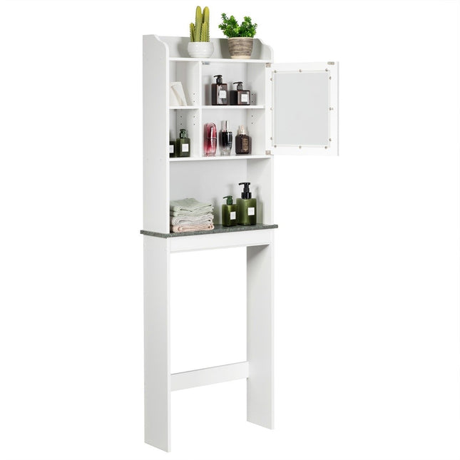 Toilet shelf bathroom space saver with adjustable levels 59 x 19 x 173 cm white