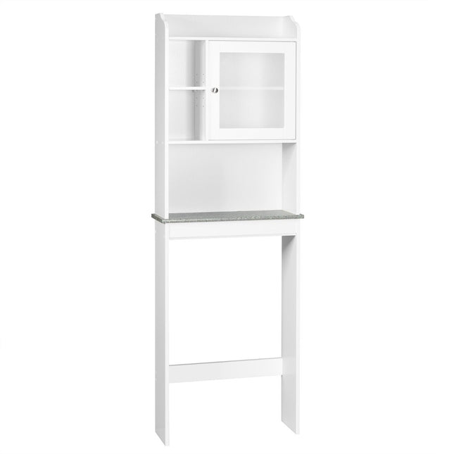 Toilet shelf bathroom space saver with adjustable levels 59 x 19 x 173 cm white