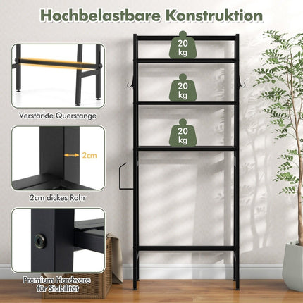 Toilet shelf freestanding bathroom shelf with adjustable shelves 65 x 28 x 159 cm black
