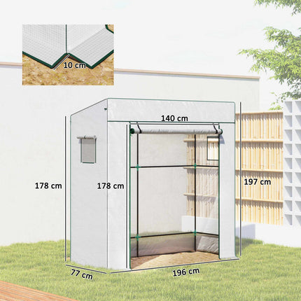 Tomato Greenhouse with Roll-Up Door, 196 x 77 x 197 cm