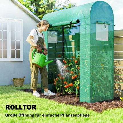 Tomato Greenhouse with Roll-Up Door, Mesh Windows, 170x68x200 cm