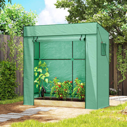 Tomato Greenhouse with Roll-Up Door, Mesh Windows, 196x77x197 cm