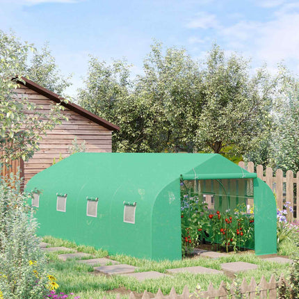 Cold frame Greenhouse, Gable roof, 600x300x200cm, Green
