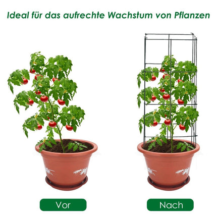 Tomato Plant Support Cage Set, Metal Frame, 100 cm, 4 Pack