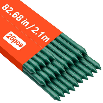 Tomato Stakes 25 Pack, 2100 mm PE Coated Steel, Non Slip