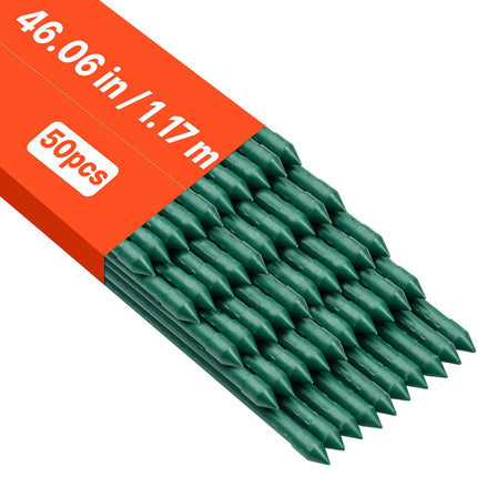 Tomato Stakes, 50 Pack 46-Inch PE-Coated Steel