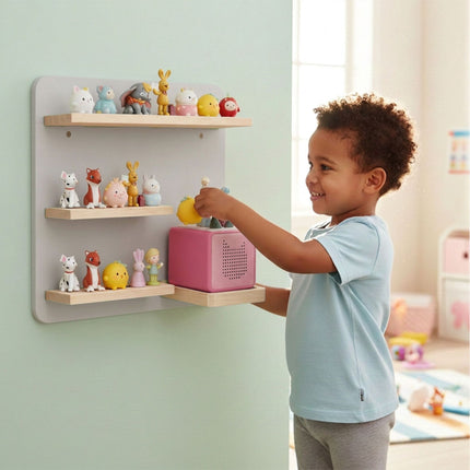 Toniebox Wall Shelf with Magnetic Strips, Holds 27 Figures