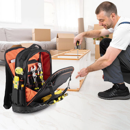 Tool Backpack with 21-Piece Tool Kit, 65 Pockets