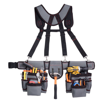 Tool Belt With Suspenders, 22 Pockets, 81–173 cm