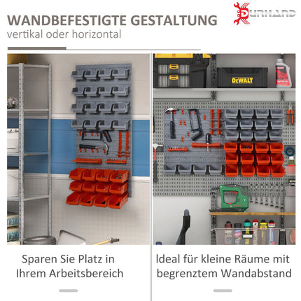 Tool holder for wall, Red/Grey, 63.5x22.5x95.5 cm