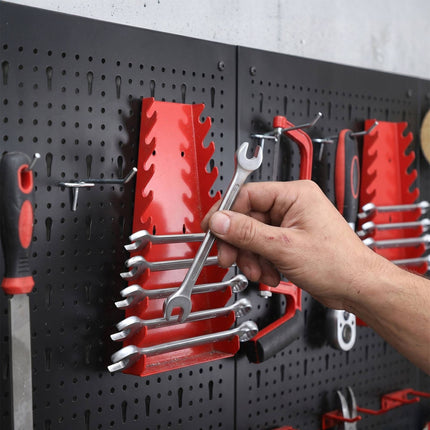 Tool Pegboard, Steel Wall-Mount With Hook Set