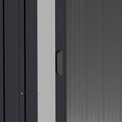 Garden shed 2.6 m² with sliding doors, steel, black