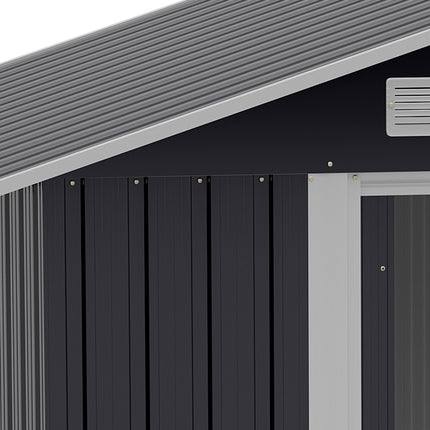 Garden shed 2.6 m² with sliding doors, steel, black