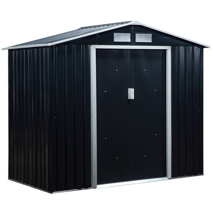 Weatherproof Steel Garden Shed with Floor, 213x130x185 cm