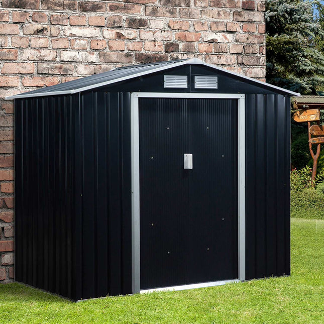Weatherproof Steel Garden Shed with Floor, 213x130x185 cm