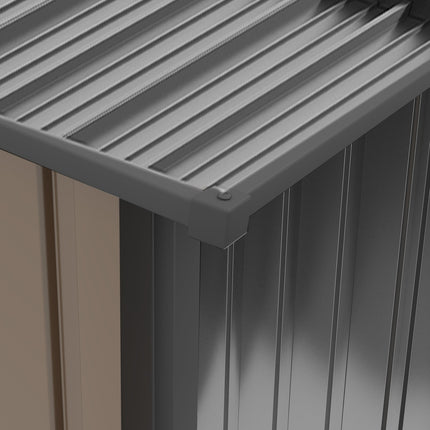 Steel garden shed with roof - Lockable, brown, 0.92 m²