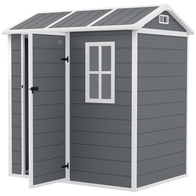 Plastic garden shed, 2.1 m² - Lockable, weatherproof, gray