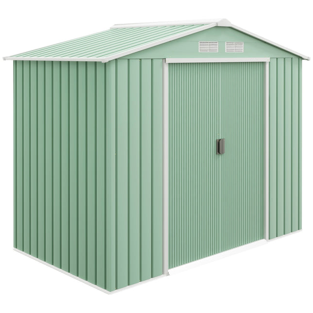 Steel garden tool shed, weatherproof, sliding doors, 213x130x185 cm