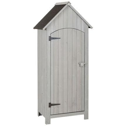 Wooden garden shed, gable roof, grey, 77.5x54.2x179.5 cm