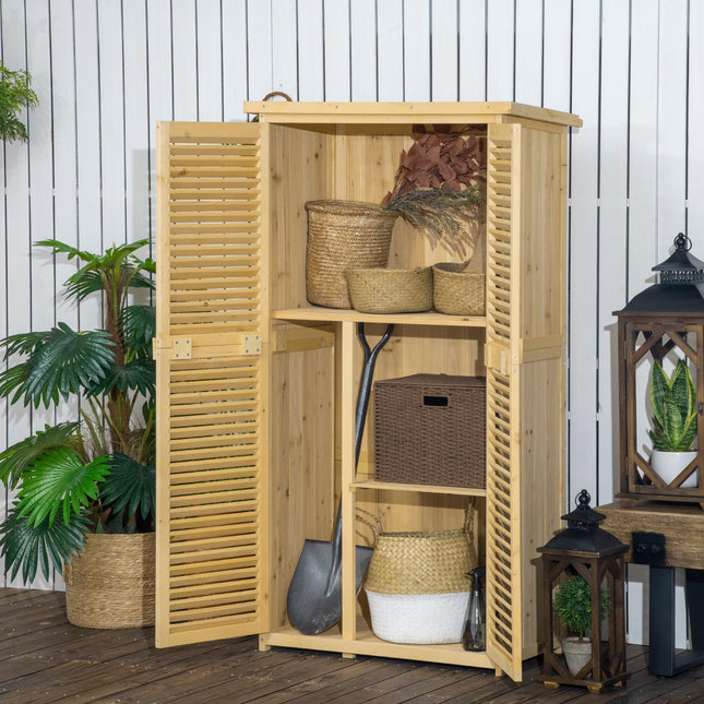 Wooden tool shed with asphalt roof, 4 compartments