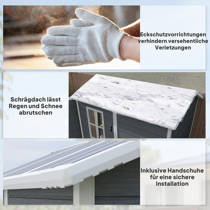 Waterproof aluminum garden shed with lockable door and floor
