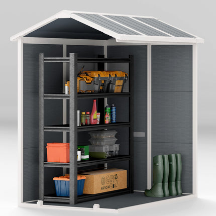 Waterproof aluminum garden shed with lockable door and floor
