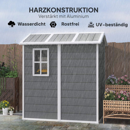 Waterproof aluminum garden shed with lockable door and floor
