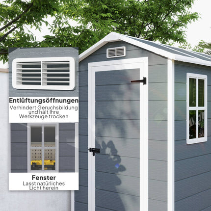 Waterproof aluminum garden shed with lockable door and floor