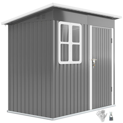 Steel garden tool shed with roof, lockable door, 2.55 m²