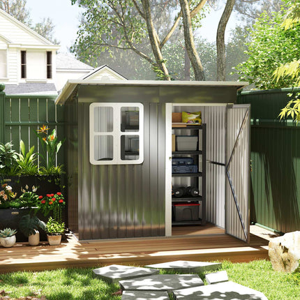 Steel garden tool shed with roof, lockable door, 2.55 m²