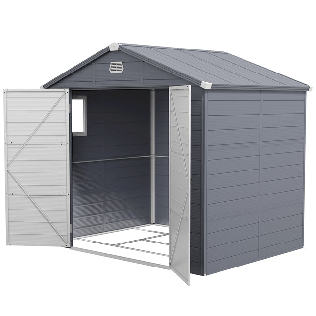 Garden tool shed, aluminium, lockable, 4.1 m³, grey