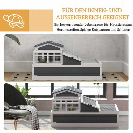 Tortoise House with Two Levels and Openable Roof