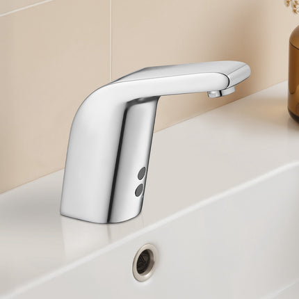 Touchless Bathroom Sink Faucet – Motion Sensor, Battery, Chrome