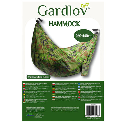 Tourist hammock Santiago Army 260x140cm Net