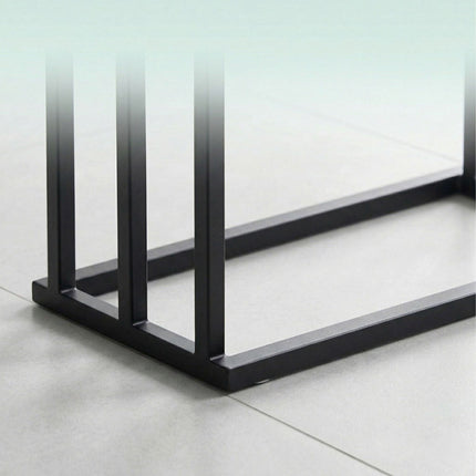 Towel Rack, 3-Bar Freestanding Metal and Bamboo