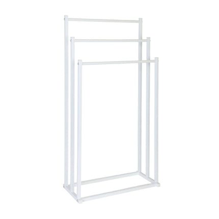 Towel Rack, 3 Rods – Metal and Bamboo Freestanding