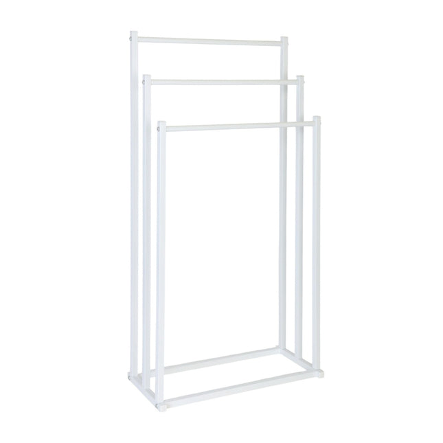 Towel Rack, 3 Rods – Metal and Bamboo Freestanding