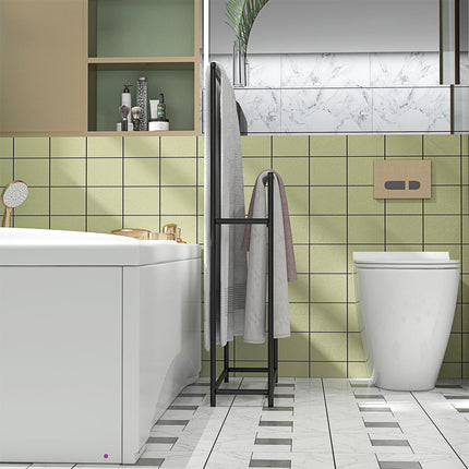 Freestanding towel rack in black metal, 2 rails, bathroom