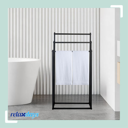 Towel Rack with 3 Metal Rods – Freestanding Design
