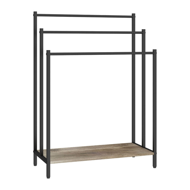 Towel Rack with Shelf, Freestanding Metal Frame