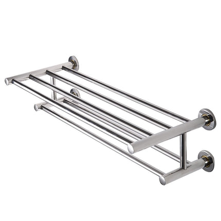 Towel Rack with Shelf, Stainless Steel, Wall-Mounted