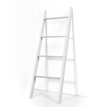 Towel holder 4-tier wooden ceiling ladder 50 x 7.5 x 137 cm white