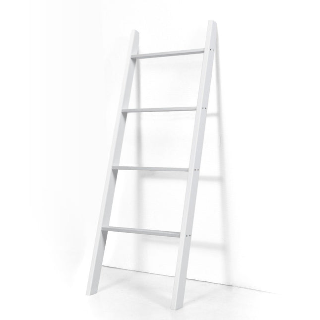 Towel holder 4-tier wooden ceiling ladder 50 x 7.5 x 137 cm white