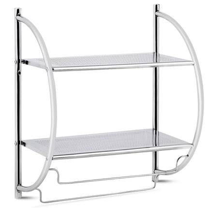Towel rack bathroom wall towel rack bathroom shelf silver 45 x 25.5 x 55 cm metal